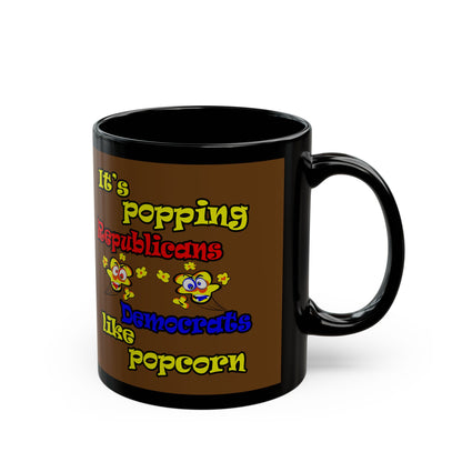 popping like popcorn - Black Mug (brown)