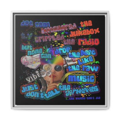 drop the beat - framed canvas art (black)