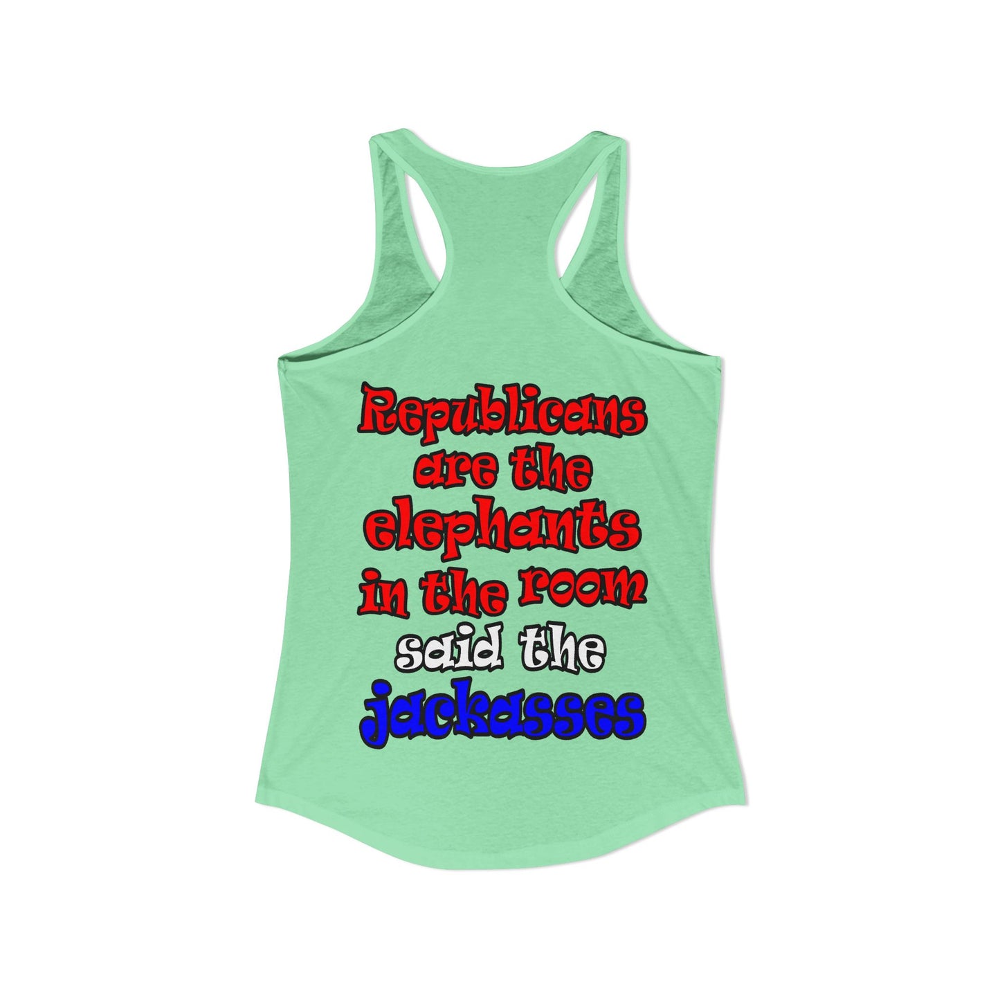 donkeys and elephants - Women's Ideal Racerback Tank