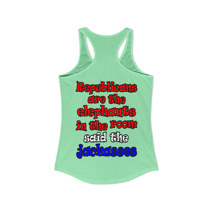 donkeys and elephants - Women's Ideal Racerback Tank