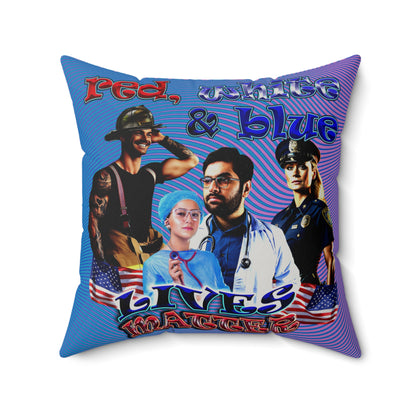 rw&b lives matter - Faux Suede Square Pillow - (light blue-purple wave)