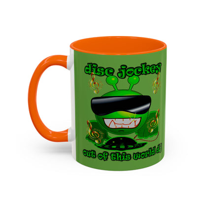 disc jockey - Accent Mug (green)