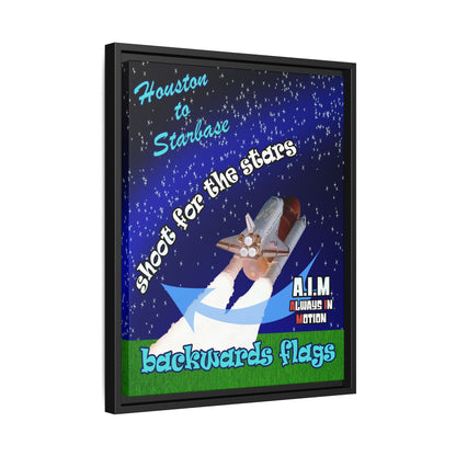 shoot for the stars - framed canvas art ('snoops' background)