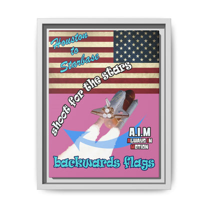 shoot for the stars - framed canvas art (light pink)