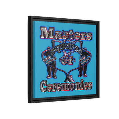 em cee squared - framed canvas art (turquoise)