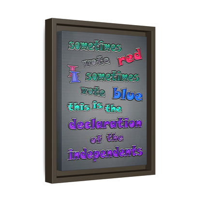 declaration of the independents - framed canvas art (grey-light grey)