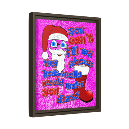 santa's shoes - framed canvas art (pink swirl)