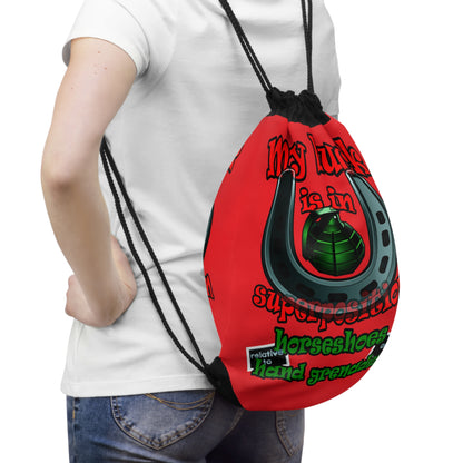 my luck - Drawstring Bag (red)
