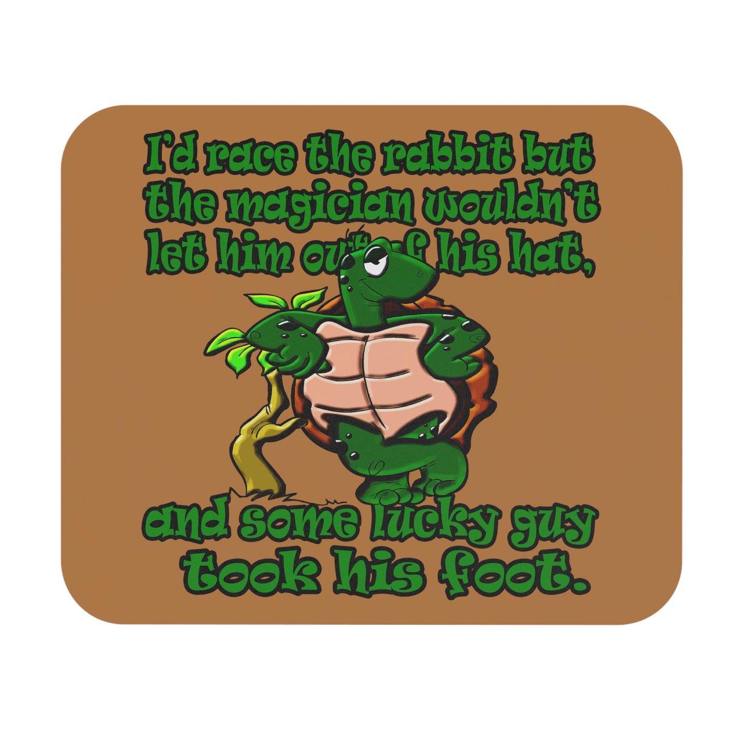 turtle race - Mouse Pad (Rectangle) (light brown)