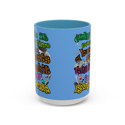 the bum's shit - Accent Mug (light blue)