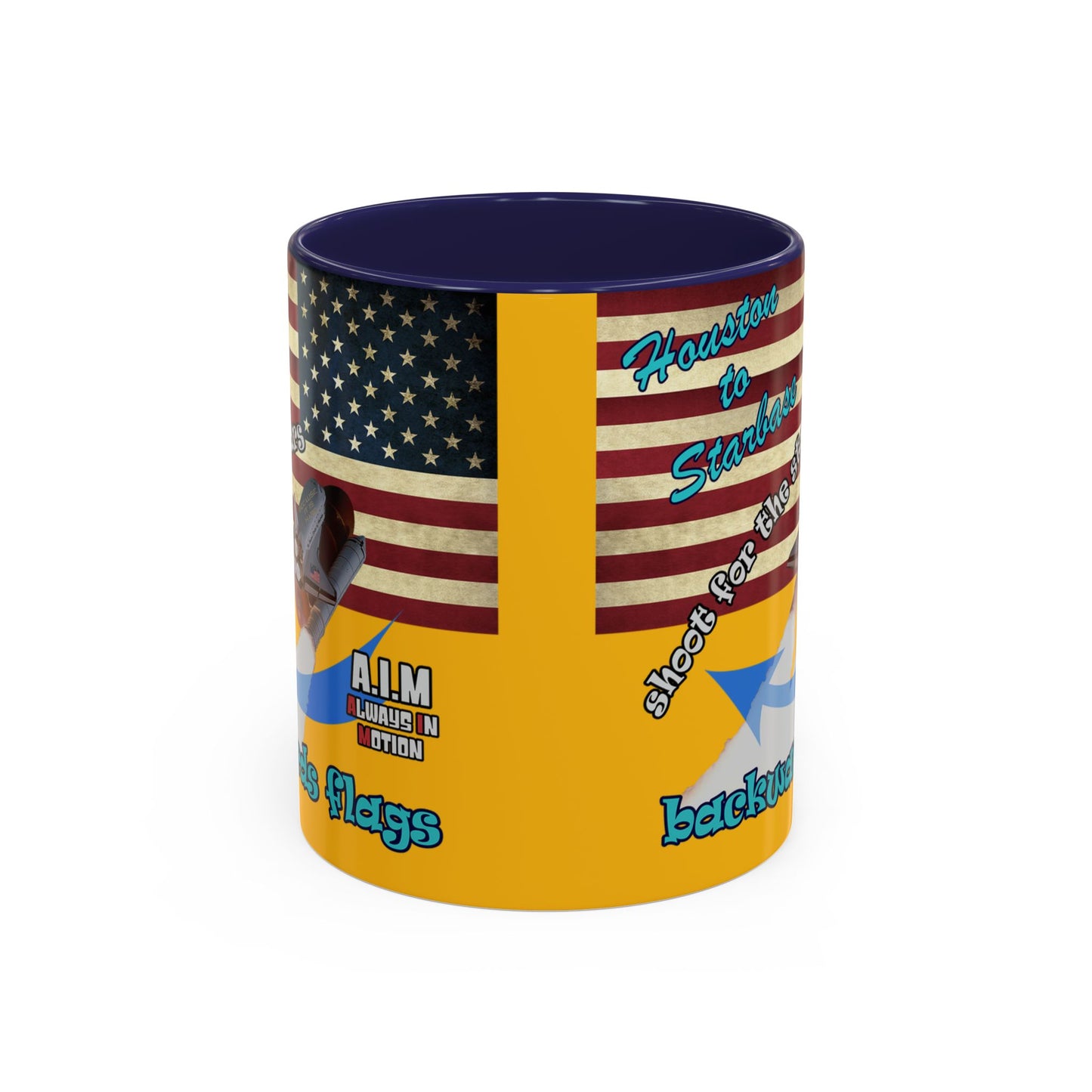 shoot for the stars - Accent Mug (yellow)