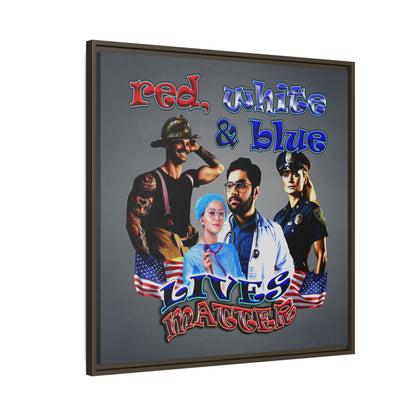 rw&b lives matter - framed canvas art (grey-light grey)