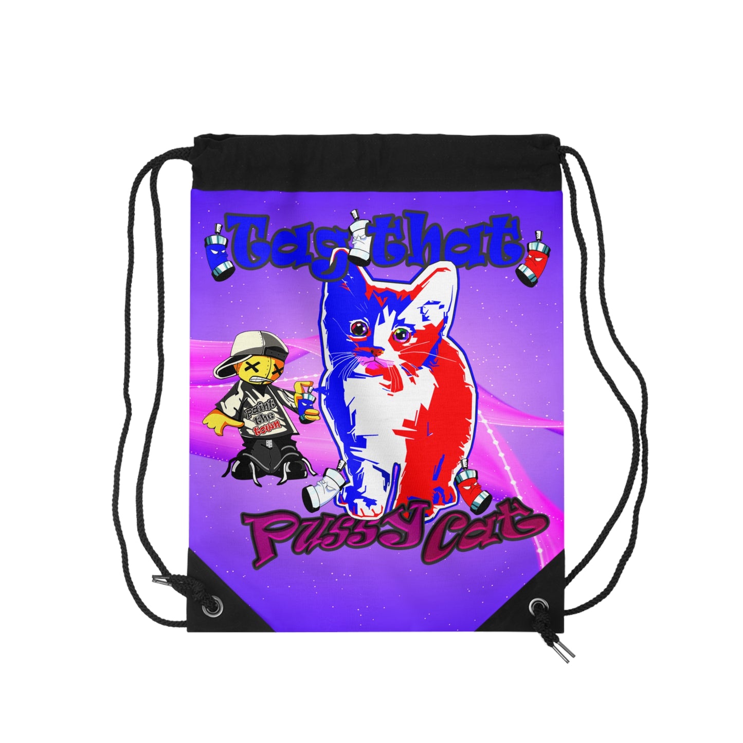 tag that - Drawstring Bag (purple-pink wave)
