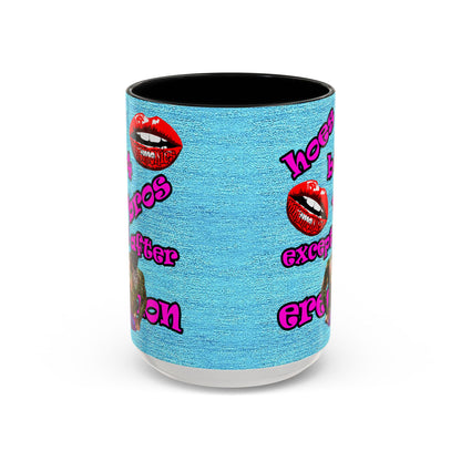 hoes b4 bros - Accent Mug (faded blue)