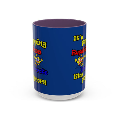 popping like popcorn - Accent Mug (dark blue)