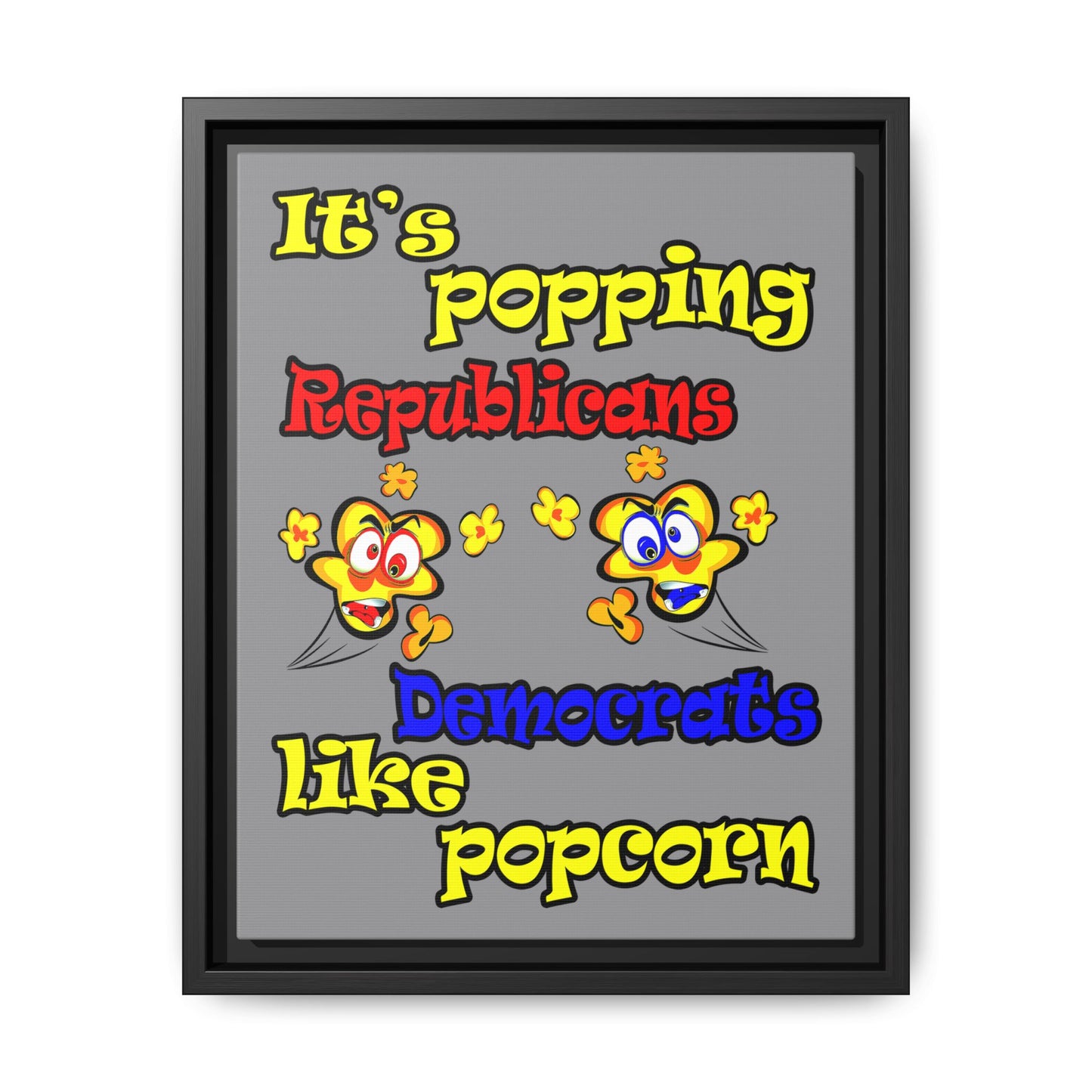 popping like popcorn - framed canvas art (grey)