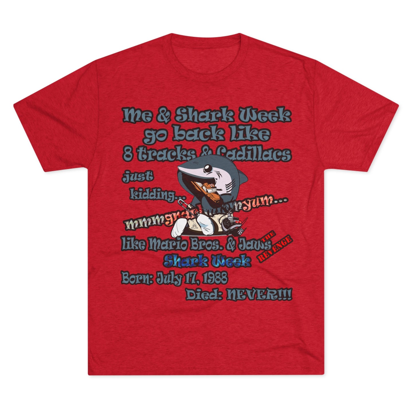 shark week - Unisex Tri-Blend Crew Tee