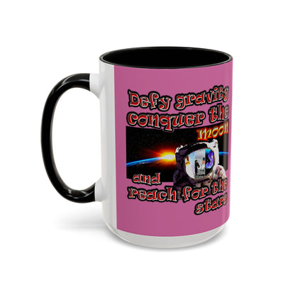 defy conquer reach - Accent Mug (light pink)