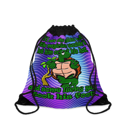 turtle race - Drawstring Bag (purple wave)