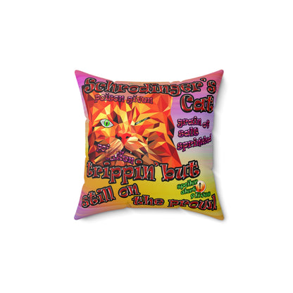 schrodinger's cat - Faux Suede Square Pillow - (color blur)
