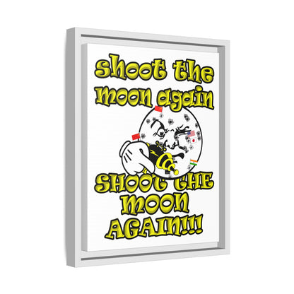 shoot the moon again - framed canvas art (white)