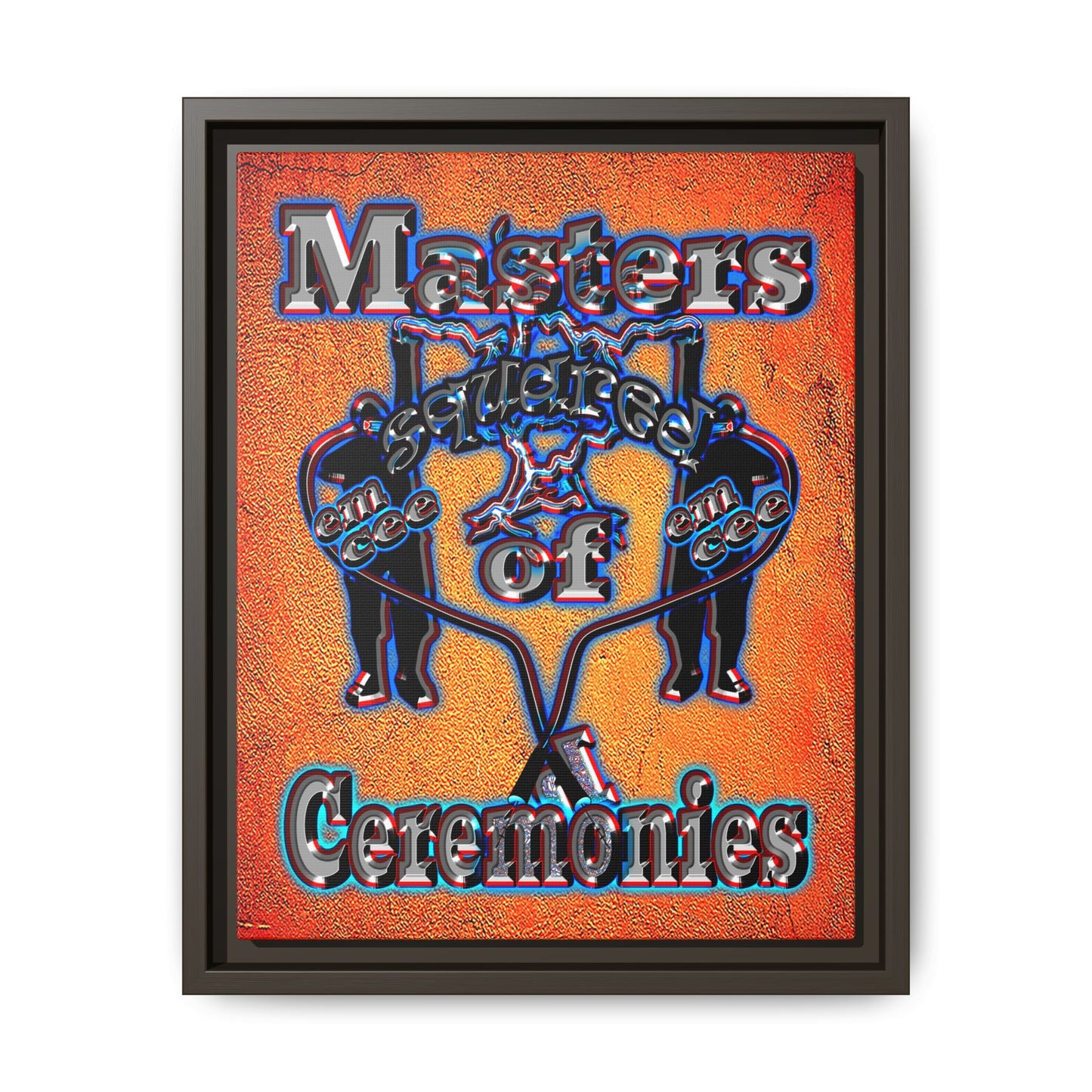 em cee squared - framed canvas art (burnt orange)