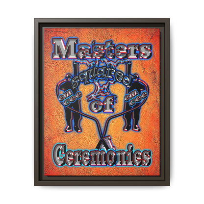 em cee squared - framed canvas art (burnt orange)