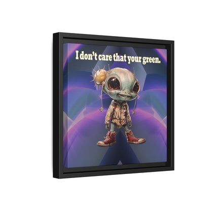 I don't care that your green - framed canvas art (grey-pink wave)