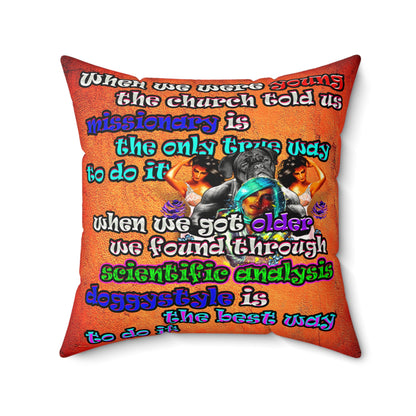 doggystyle - Faux Suede Square Pillow - (burnt orange)