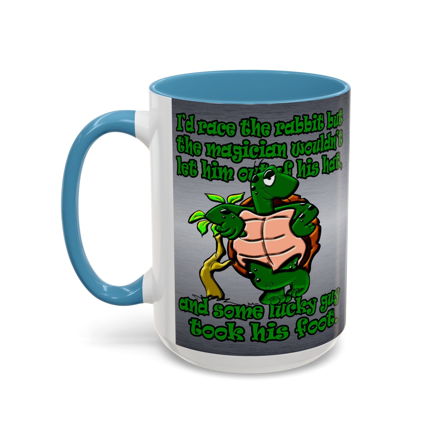 turtle race - Accent Mug (brushed nickel)