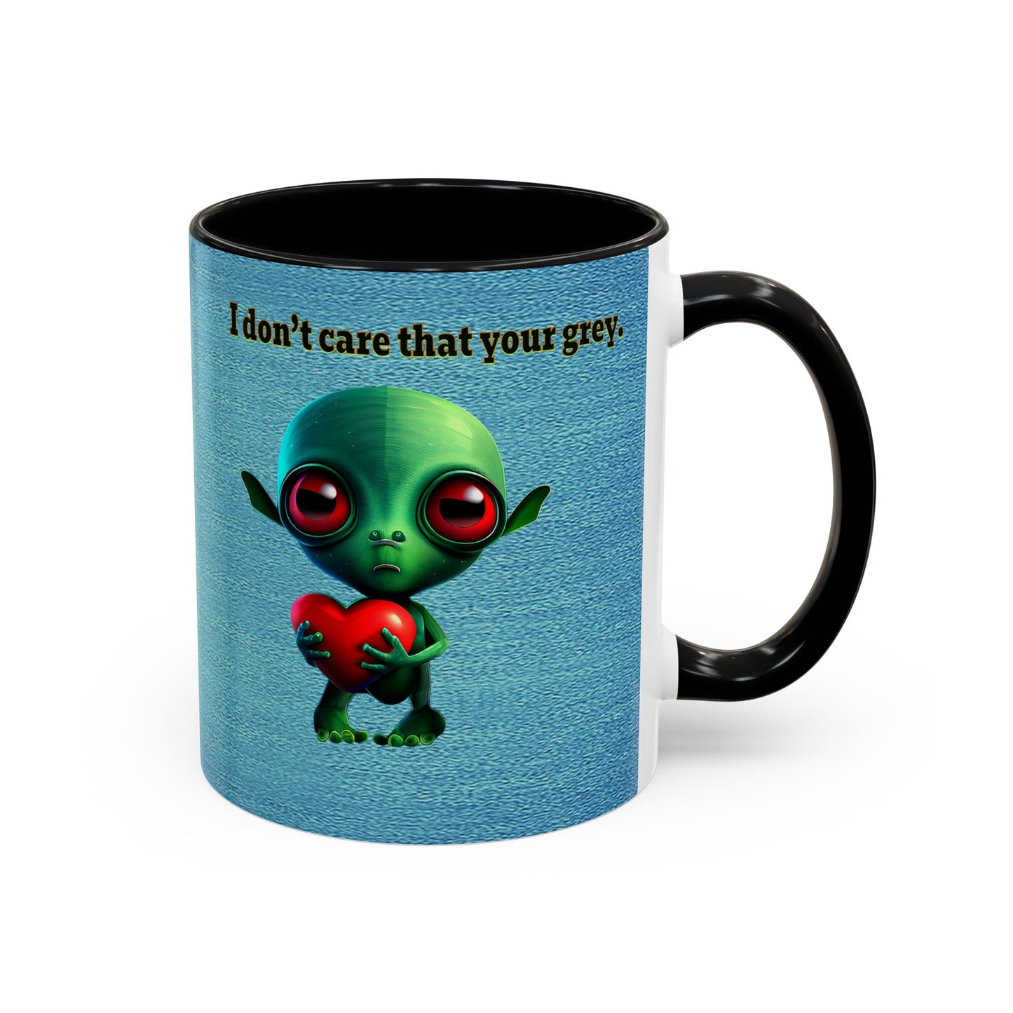 I don't care that your grey - Accent Mug (faded blue)