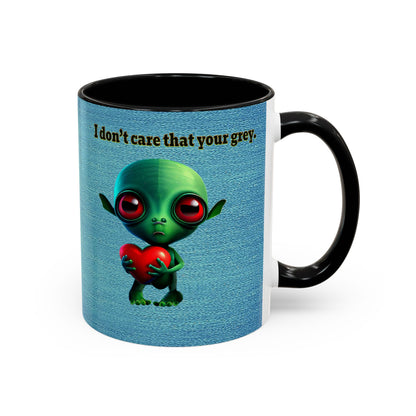 I don't care that your grey - Accent Mug (faded blue)