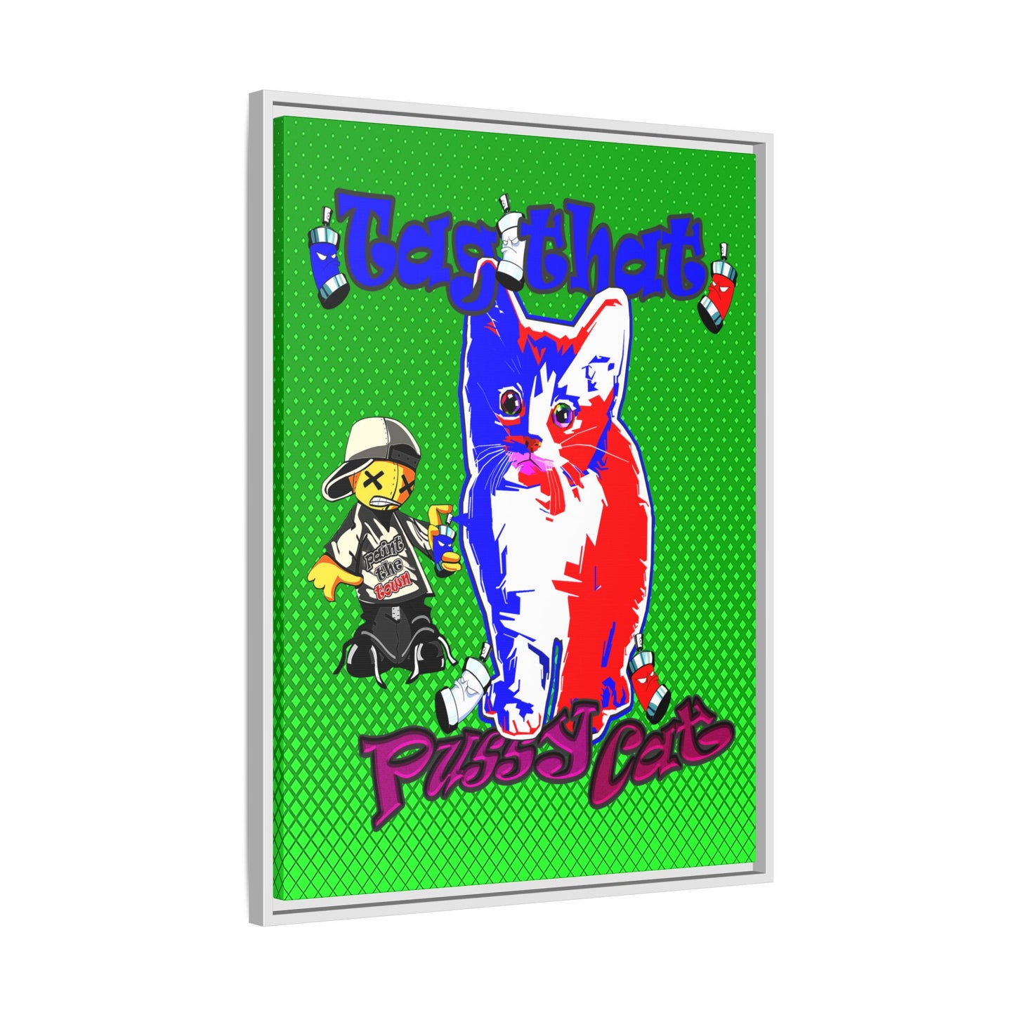 tag that - framed canvas art (logo green)