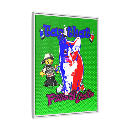 tag that - framed canvas art (logo green)