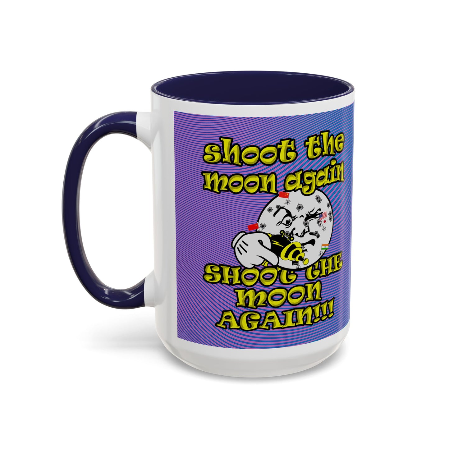 shoot the moon again - Accent Mug (light blue-purple wave)