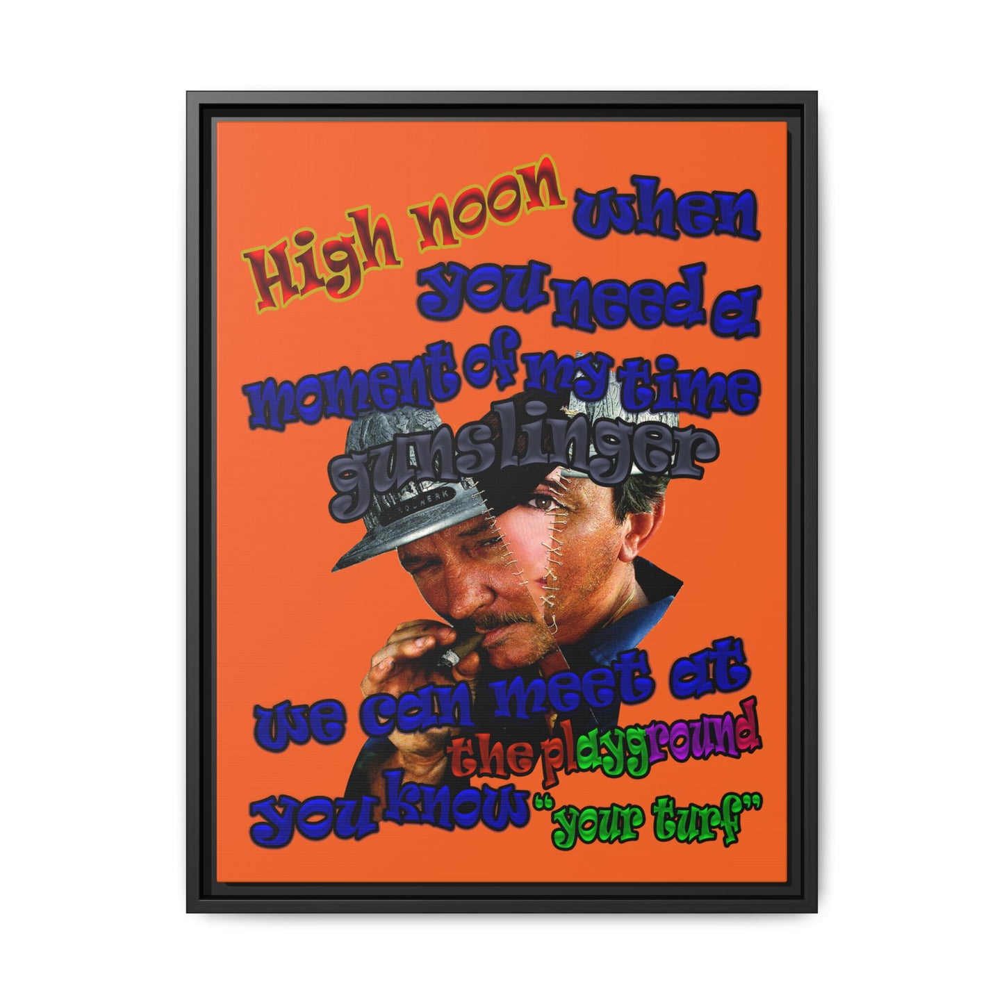 high noon - framed canvas art (orange)