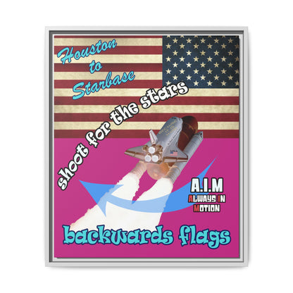 shoot for the stars - framed canvas art (pink)
