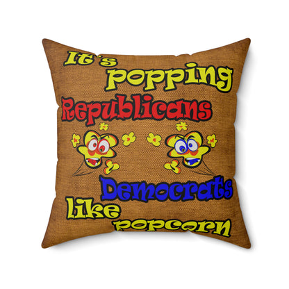 popping like popcorn - Spun Polyester Square Pillow - (dichromatic brown papyrus)