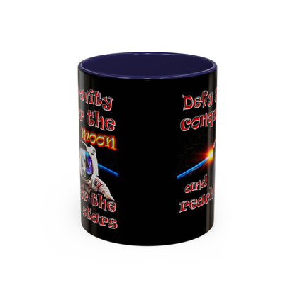 defy conquer reach - Accent Mug (black)
