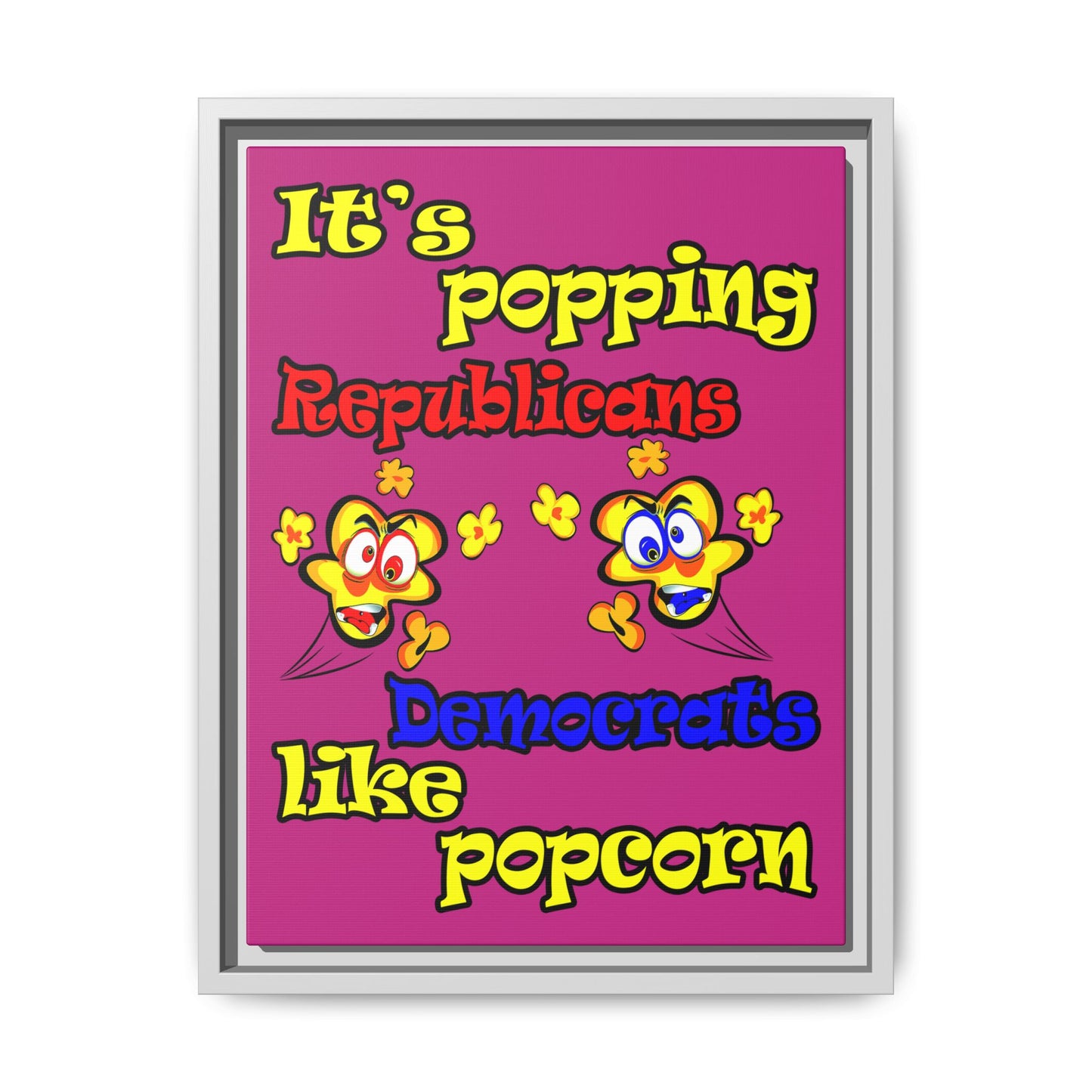 popping like popcorn - framed canvas art (pink)