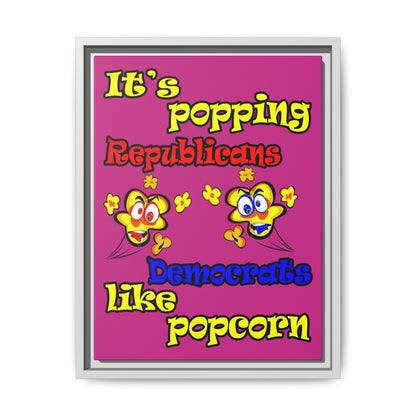 popping like popcorn - framed canvas art (pink)