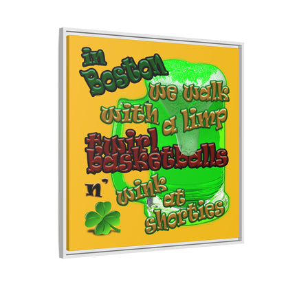 celtics logo - framed canvas art (yellow)