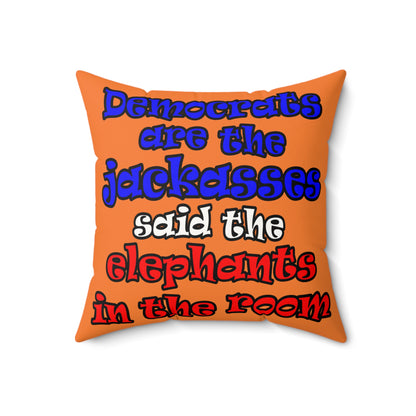 donkeys and elephants - Faux Suede Square Pillow - (crusta)