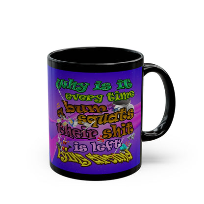 the bum's shit - Black Mug (purple-pink wave)