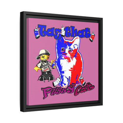 tag that - framed canvas art (light pink)