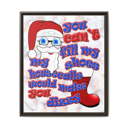 santa's shoes - framed canvas art (white marble)