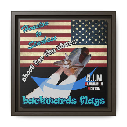 shoot for the stars - framed canvas art (black)