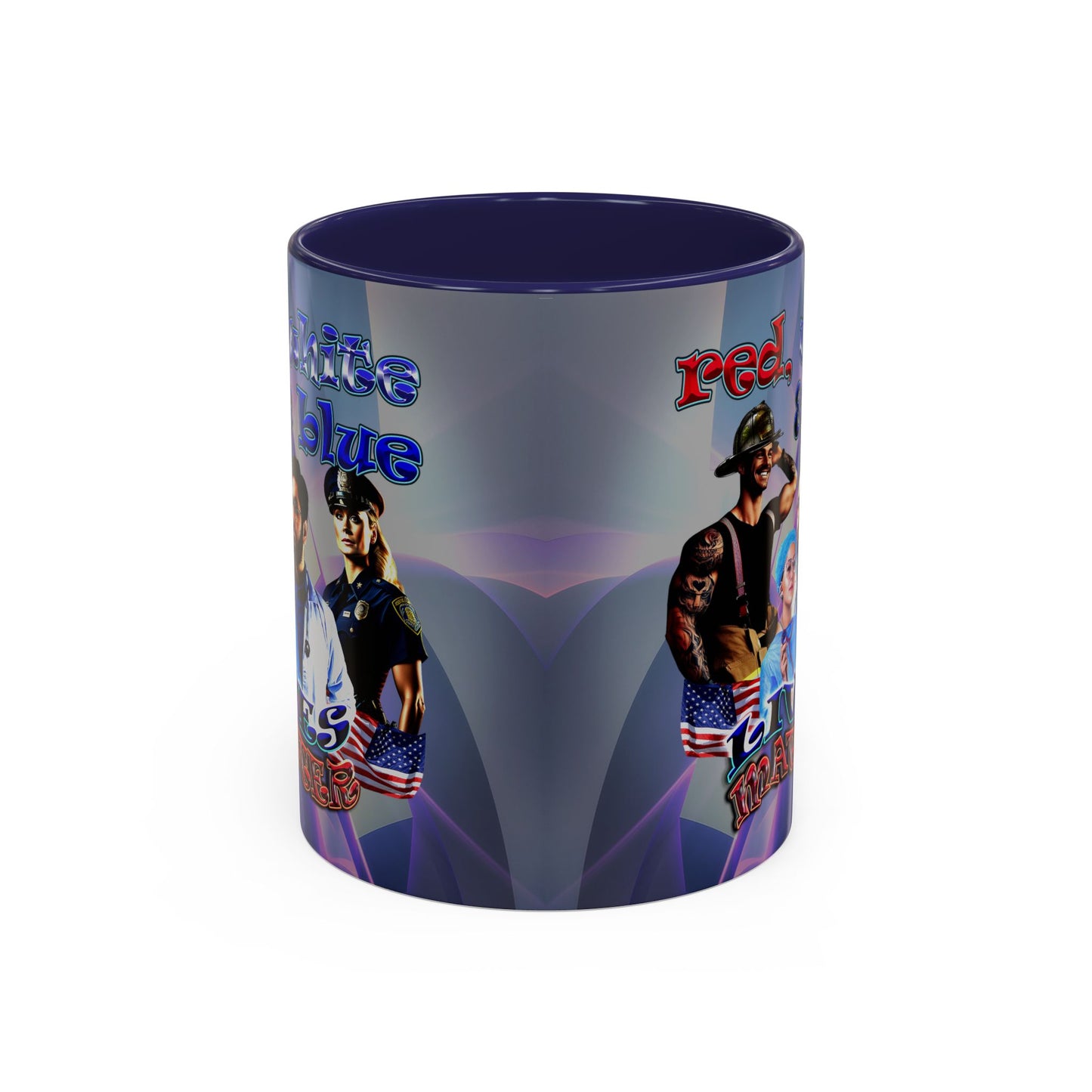 rw&b lives matter - Accent Mug (grey-pink wave)