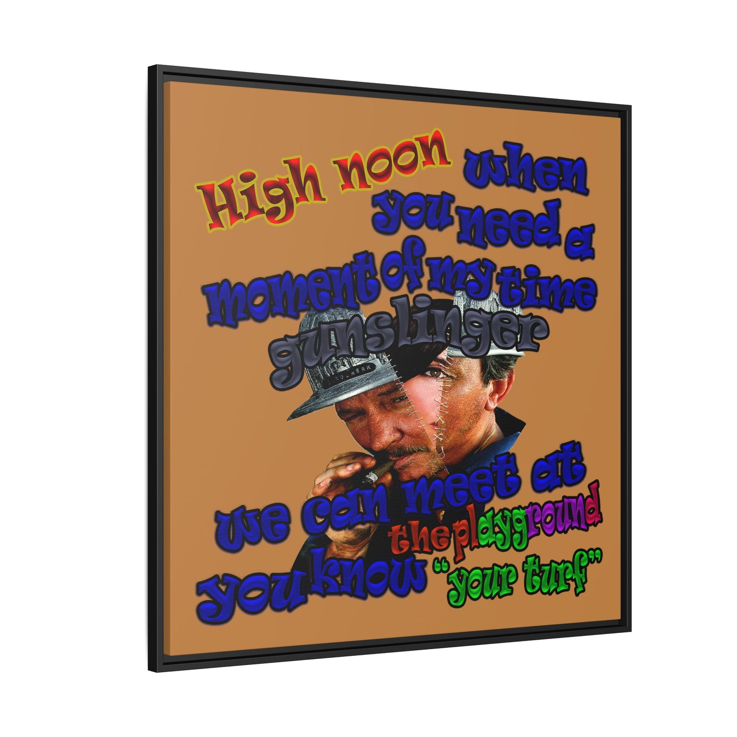 high noon - framed canvas art (light brown)