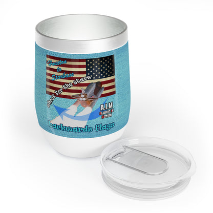 shoot for the stars - Chill Wine Tumbler (faded blue)